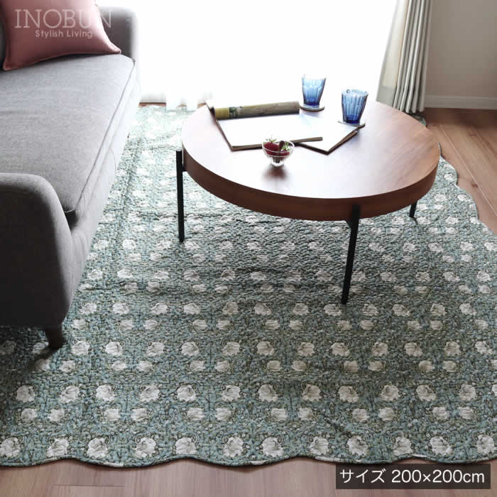 限定価格 キルト マルチカバー クラシカルフラワー 200 × 200cm ソファカバー ベッドカバー ラグ 花柄 ..