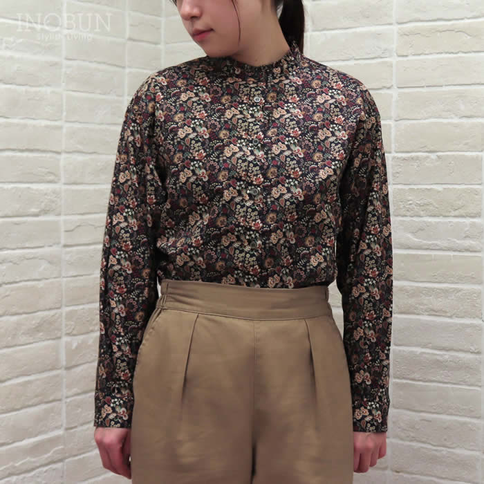 Rakuten - Parkes LIBERTY スタンドフリルドロップショルダーシャツPippa's Symphony/25AU セール