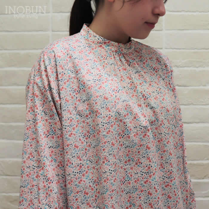 Rakuten - Parkes リバティ 後ろボタンプルオーバー フレアブラウス Phoebe/YE/22 Mサイズ LIBERTY パークス