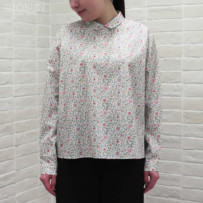 Rakuten - Parkes リバティ 前後差フレア プルオーバーブラウス Mサイズ 長袖 Zara Thanrose/25U ザラ・ザンローズ LIBERTY パークス