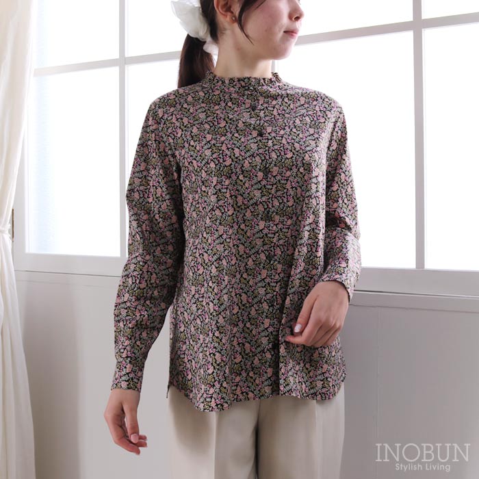 Rakuten - J.Sloane リバティ スタンドフリルブラウス Mサイズ 長袖 Berry Charm/J25A ベリー・チャーム LIBERTY ジェイスローアン