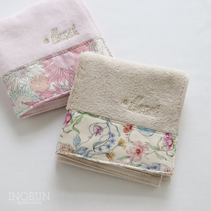 Rakuten - リバティ シャーリングハンドタオル バタシーブルームズ CR フローレットロンドン ハンカチ Battersea Blooms ギフト