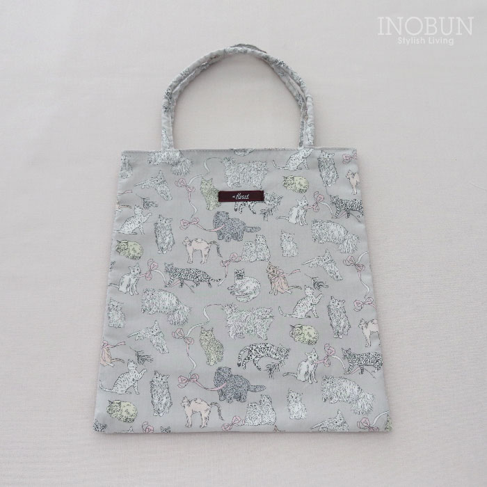 Rakuten - リバティ Aトート フローレットロンドン コーアンドエイト GY ミニトートバッグ 内ポケットあり Koh & Eito ねこ 猫 ギフト