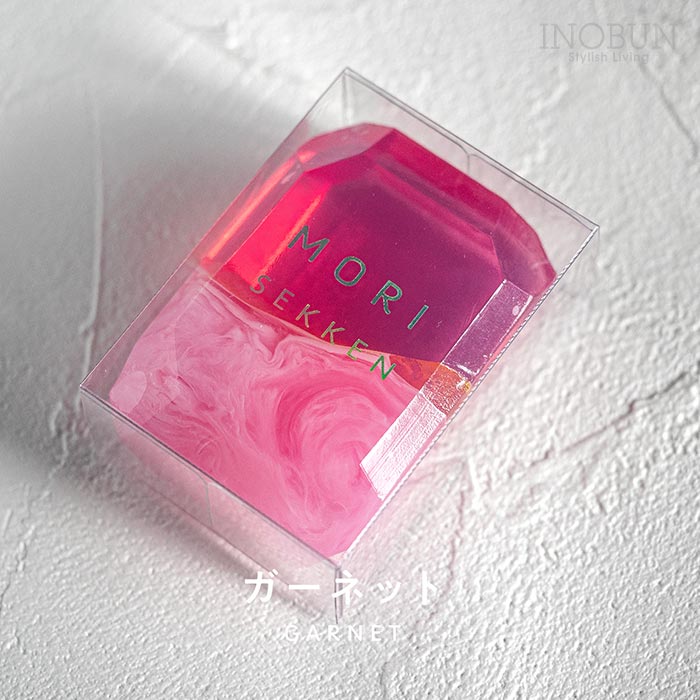 Rakuten - 宝石石鹸 ガーネット フレッシュカットローズの香り 55g 森石鹸 日本製 洗顔 手洗い 体洗い 石けん ギフト