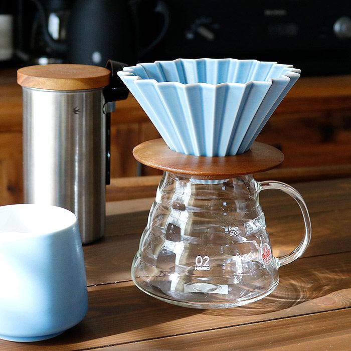 【限定セット】ORIGAMI Dripper オリガミ ドリッパー M ドリッパーホルダー ハリオサーバーセット マットブルー HARIO 新生活 父の日