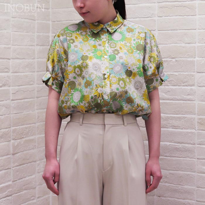 Rakuten - Coupole リバティ レギュラーカラーブラウス 半袖 Small Susanna スモール・スザンナ 38サイズ 日本製 LIBERTY クーポール