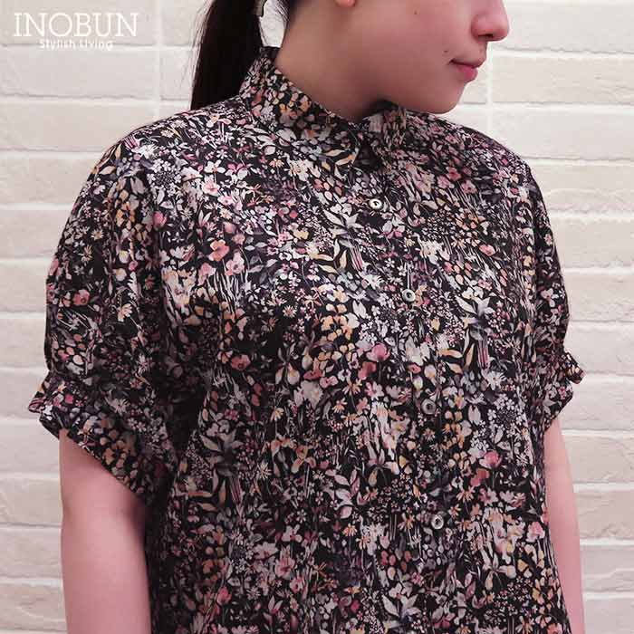 Rakuten - Coupole リバティ レギュラーカラーブラウス 半袖 Felda フェルダ 38サイズ 日本製 LIBERTY クーポール