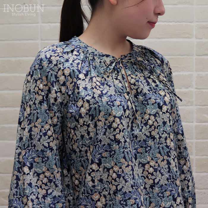 Rakuten - Coupole リバティ リボンネックブラウス 長袖 Sweet Pea Leaf スイートピー・リーフ 38サイズ 日本製 LIBERTY クーポール