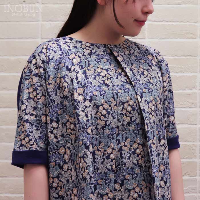 樂天商城 - Coupole リバティ 天竺切替プルオーバーカットソー 5分袖 Sweet Pea Leaf スイートピー・リーフ 38サイズ 日本製 LIBERTY クーポール