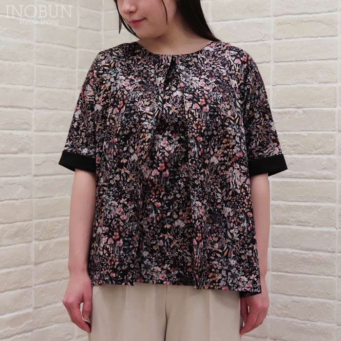 Rakuten - Coupole リバティ 天竺切替プルオーバーカットソー 5分袖 Felda フェルダ 38サイズ 日本製 LIBERTY クーポール