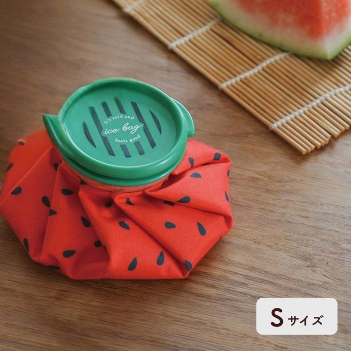 スイカ アイスバッグ レッド Sサイズ 氷のう 猛暑対策 熱中症対策 レジャー スポーツ アウトドア アイシング