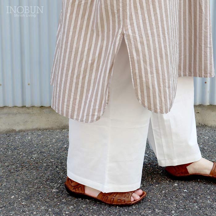 イノブンオンラインショップのコットン ペチパンツ オフホワイト M-L インド綿 TAWARA タワラ 透け対策 ゆったりシルエット｜アングル2