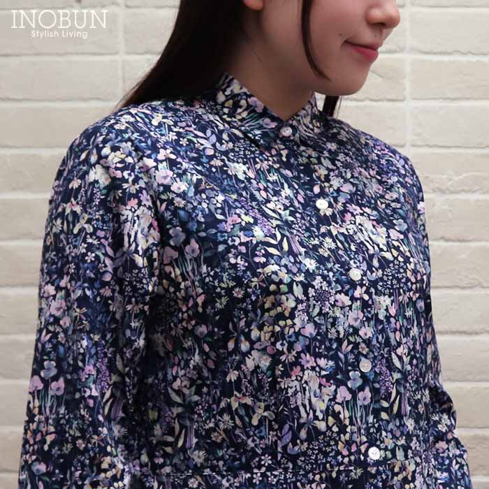 Rakuten - J.Sloane リバティ レギュラーカラーウエスト切り替えワンピース Felda/YE フェルダ 7分袖 Mサイズ LIBERTY ジェイスローアン