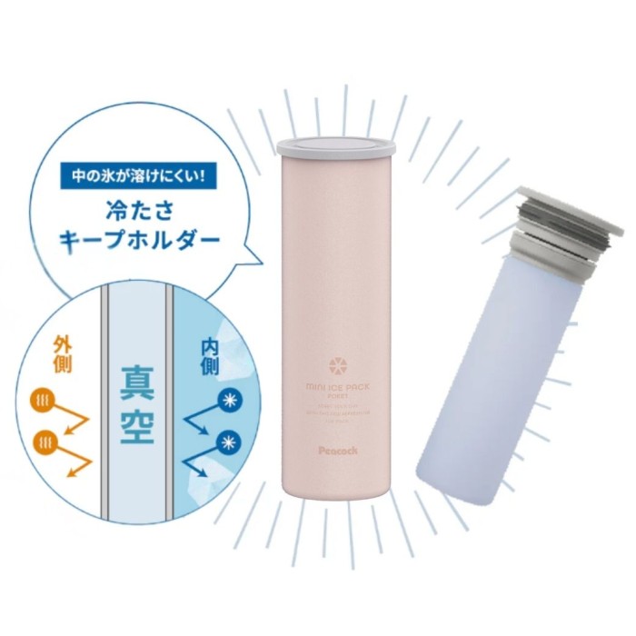 シリコーン氷のう パウダーピンク ミニアイスパックポケット ピーコック 猛暑対策 ...