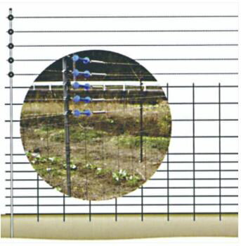 防獣金網　いのししくん（フェンス・支柱セット 100m設置用）1m×2m（線径Φ5mm）