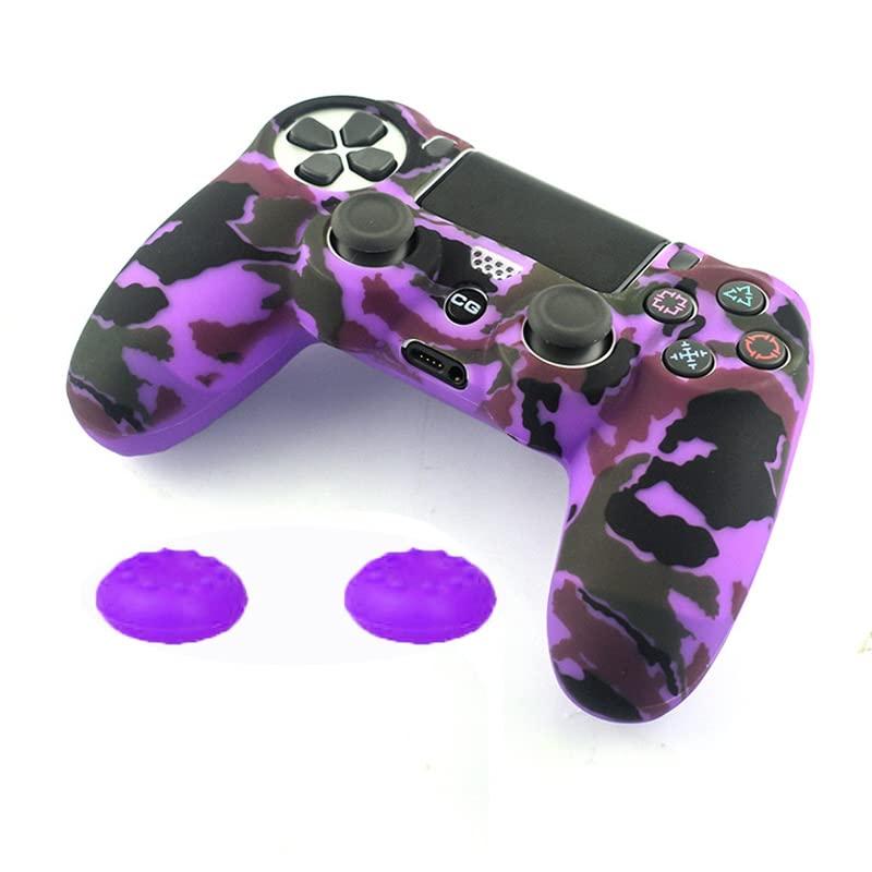 ZOMTOP For PS4 コントローラ スキン 滑り止めグリップ シリコン カバー プロテクター ケース PS4 Slim/PS4 Pro ワイヤレス/有線ゲームパッド コントローラー 親指グリップキャップ2個付き