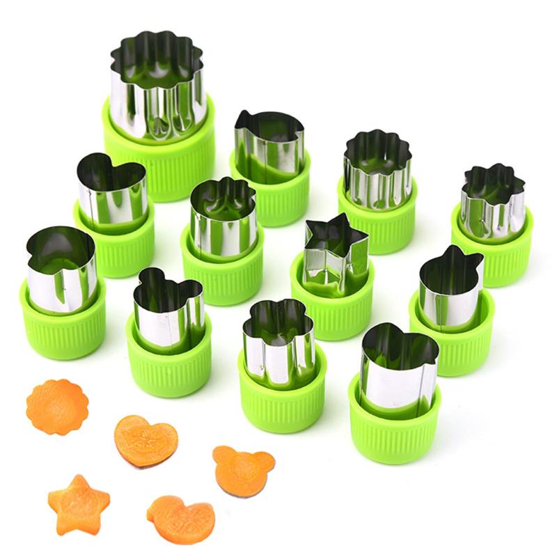 YACHUN クッキー 型抜き 12個セット 多角形 星型 型抜きお弁当 キャラ弁 ご飯型 果物 野菜カッター ス..