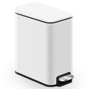 Grideto ゴミ箱 ペダルペール ふた付き ペダル式 コンパクト 音無し 防臭 場所とらない ステンレス 5L 四角 (白い)(3)