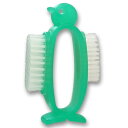 アズマ工業(Azuma Industrial) ネイルケアペンギン グリーン 爪・手洗い用ブラシ かためとやわらかめの2種類のブラシ付 立てて収納できる 全長10cm 日本製 AZ950G(3)