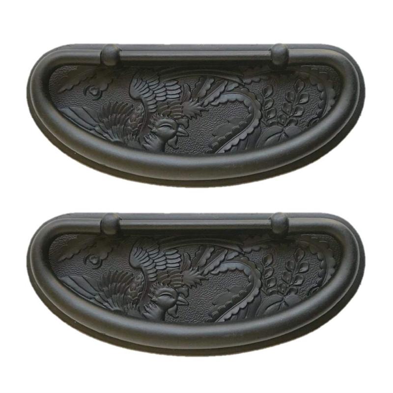和風取っ手 鳳凰桐丸カン 時代色 【取り付けピッチ：54mm】2個入り 日本製(3.0)
