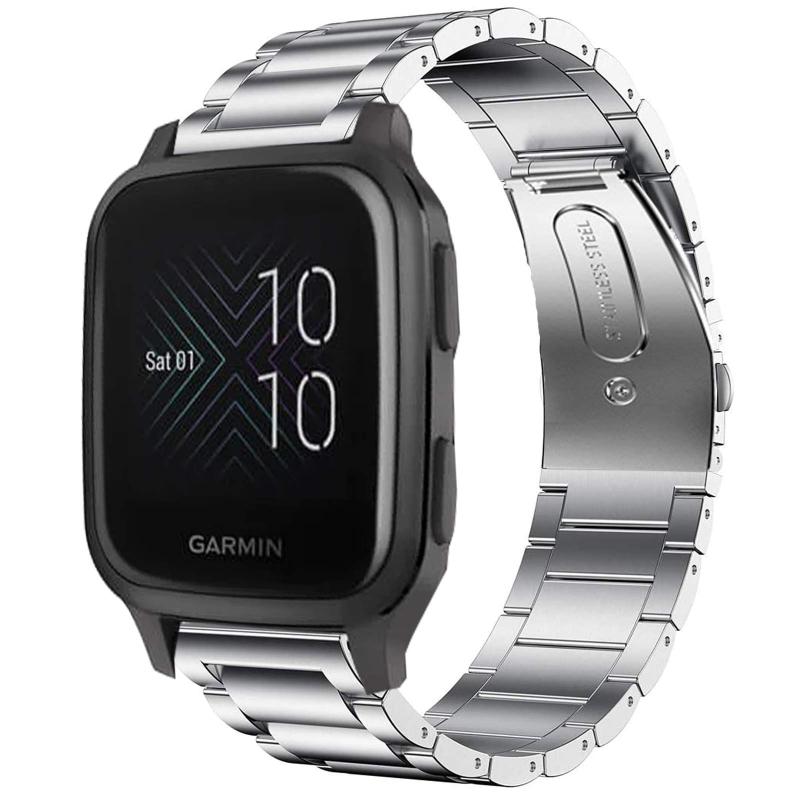 Lamshaw for Garmin Venu Sq バンド, ステンレス メタル ベルト 交換バンド 対応 GARMIN(ガーミン) Venu Sq スマートウォッチ