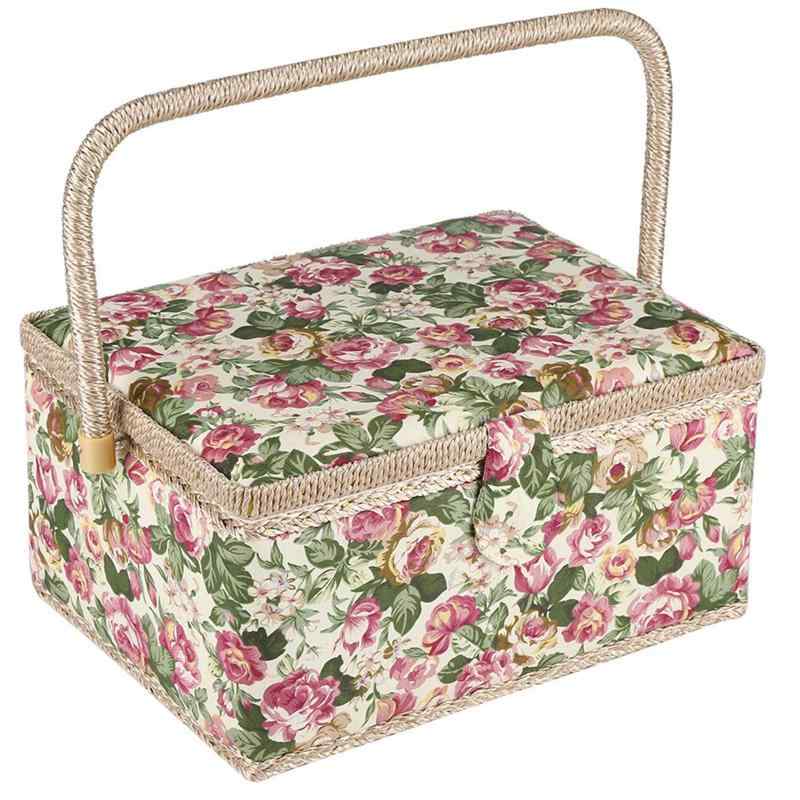 D&D 裁縫箱 ソーイングボックス 大容量花柄 収納ケース 携帯用 家庭用 小物入れ 裁縫セット 収納 持ち運びやすい 多用途 DIY 手芸 用品 道具箱贈り物...