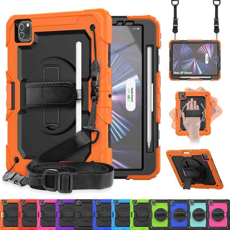 「内蔵スクリーンプロテクター」Doo iPad Pro 12.9 ケース iPad Pro ショルダーケース 12.9インチ第6/5/4/3世代対応 耐衝撃 カバー ペン収納付き Pencil2対応 360°回転キックスタンド 手持ちバンド ショ