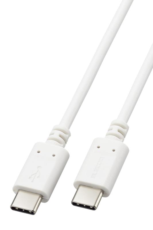 エレコム USB Type-C ケーブル [ USB-C & USB-C ] 60W USB PD対応 2.0 【 Macbook iPad Xperia Galaxy AQUOS OPPO Pixel 等対応】 ホワイト MPA-CCEC10