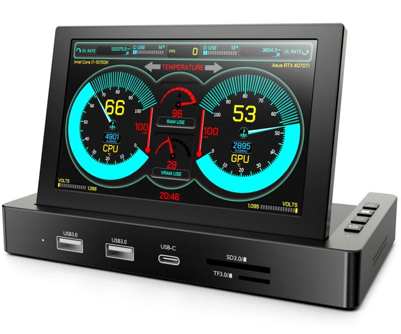 Raspberry Pi用モニター KOGODA ケース付き IPSパネル 1024X600 タッチモニター 178°全視野 モバイルモニター スピーカー内蔵 小型モニター ラップトップ/PC/Raspberry Pi 4/3/2/1 PS4/5適用 D