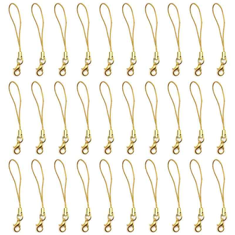 サムコス 100本セット ストラップ カニカン フック付き 黒い ストラップ アクセサリ パーツ 手つくり 自作 DIY金具 黒紐銀カニカン