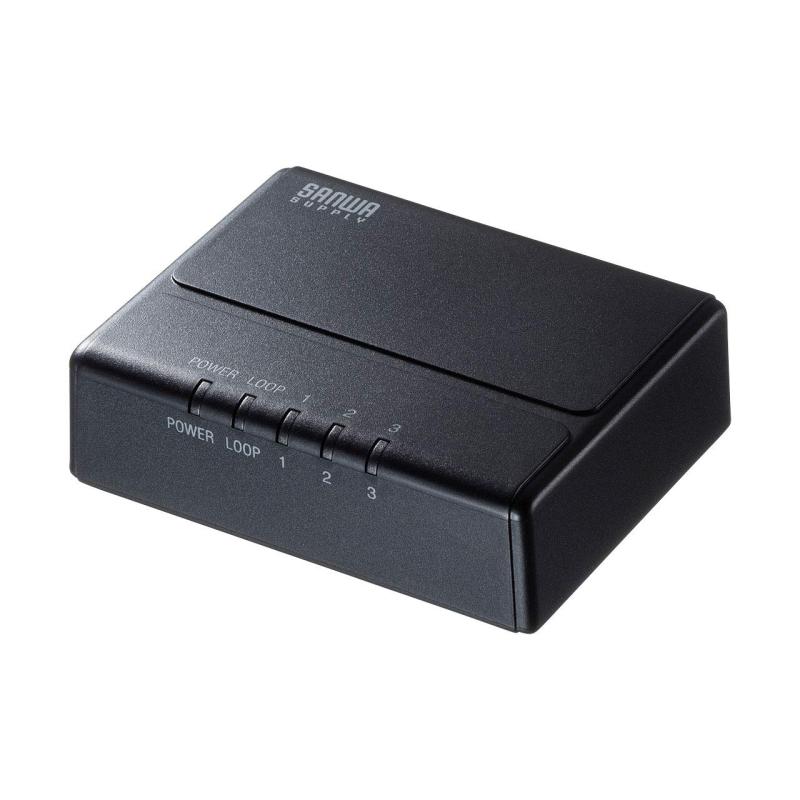 サンワサプライ ギガビット対応 スイッチングハブ(3ポート・マグネット付き) LAN-GIGAP301BK ブラック