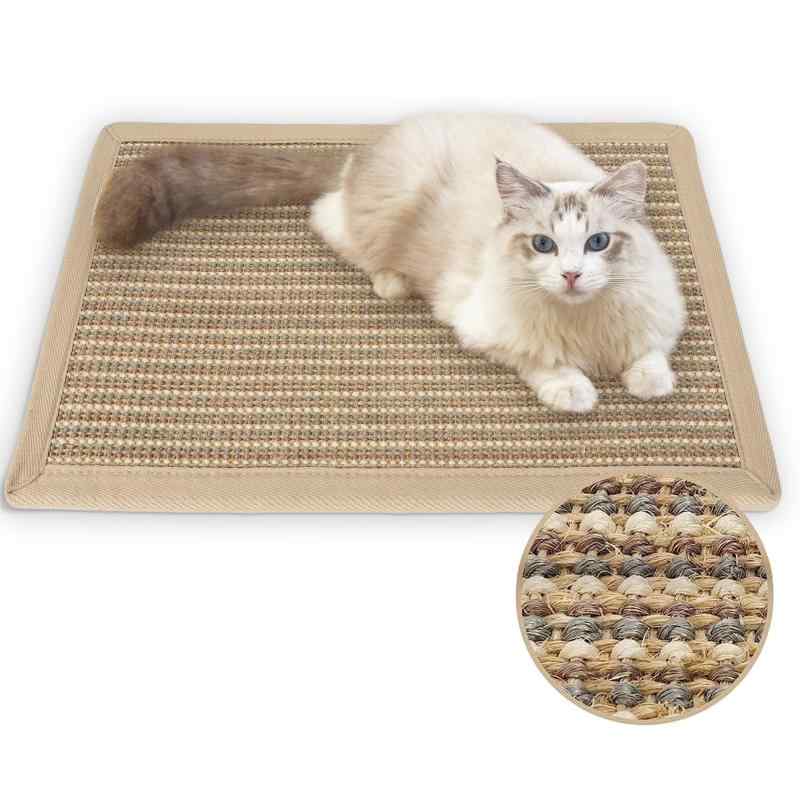 FUKUMARU 猫用スクラッチャーマット、サイズ40CM * 60CM、猫用爪とぎマット、猫、猫用、爪とぎ、マット、高密度 天然サイザル麻製、猫用おもちゃ、おもちゃ 、家具やソファの保護に