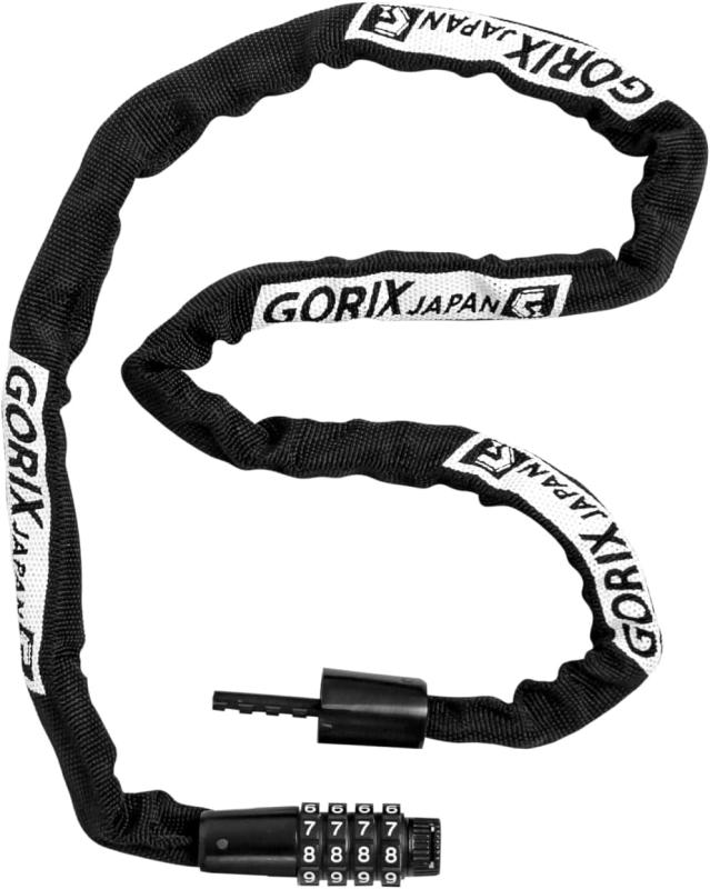 GORIX(ゴリックス) チェーンロック 自転車 ダイヤル 100cm 軽量 コンパクト収納 [頑丈] 持ち運び 自転車用カギ 盗難防止 ロック 布カバー 暗証番号変更可能 ロードバイク クロスバイク バイクロ