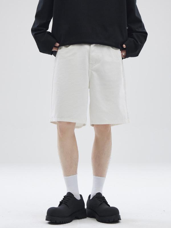 メンズ デニムパンツ ストレート カジュアルパンツ 夏 ズボン 綿100% 白色 涼しい 街頭風