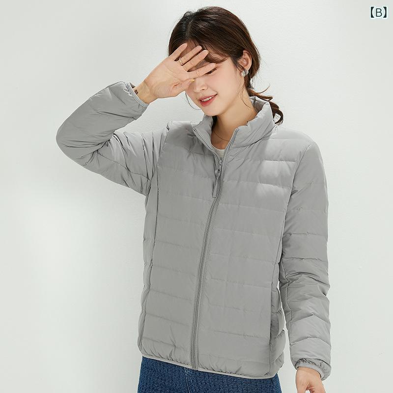 ダウンジャケット レディース ショート丈 立領 シームレス 軽量 アウター 羽絨服 防寒着 暖かい 防寒 撥水 30代 ゆったり 秋 冬 ホワイト ブラック ベージュ お出かけ 旅行 カジュアル 通学 通勤 inokoya-10471170 ブリッジアップ サンプル画像3