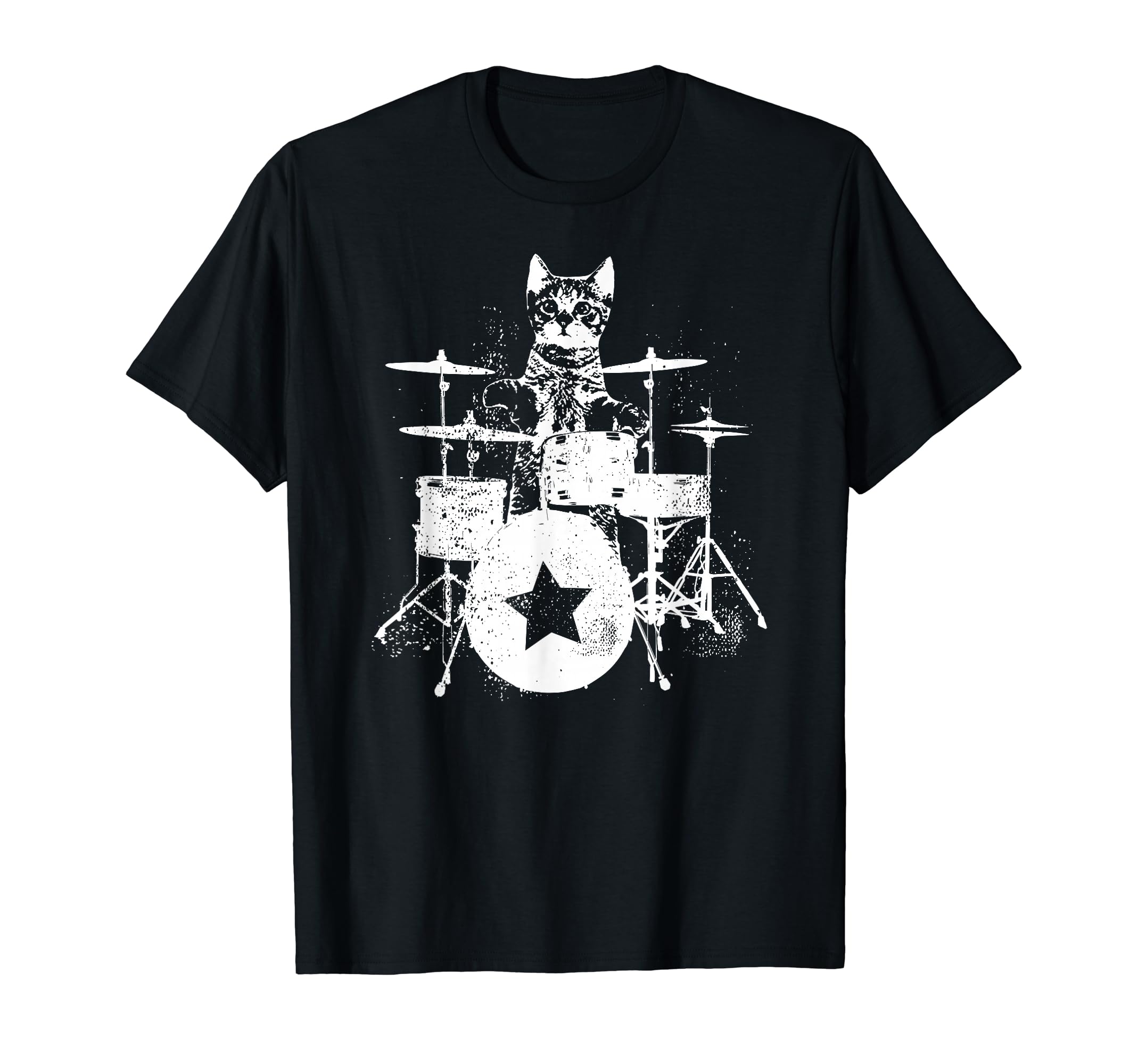 ロックスター ドラマー 猫 ドラム演奏 ミュージシャン バンド 音楽好き Tシャツ