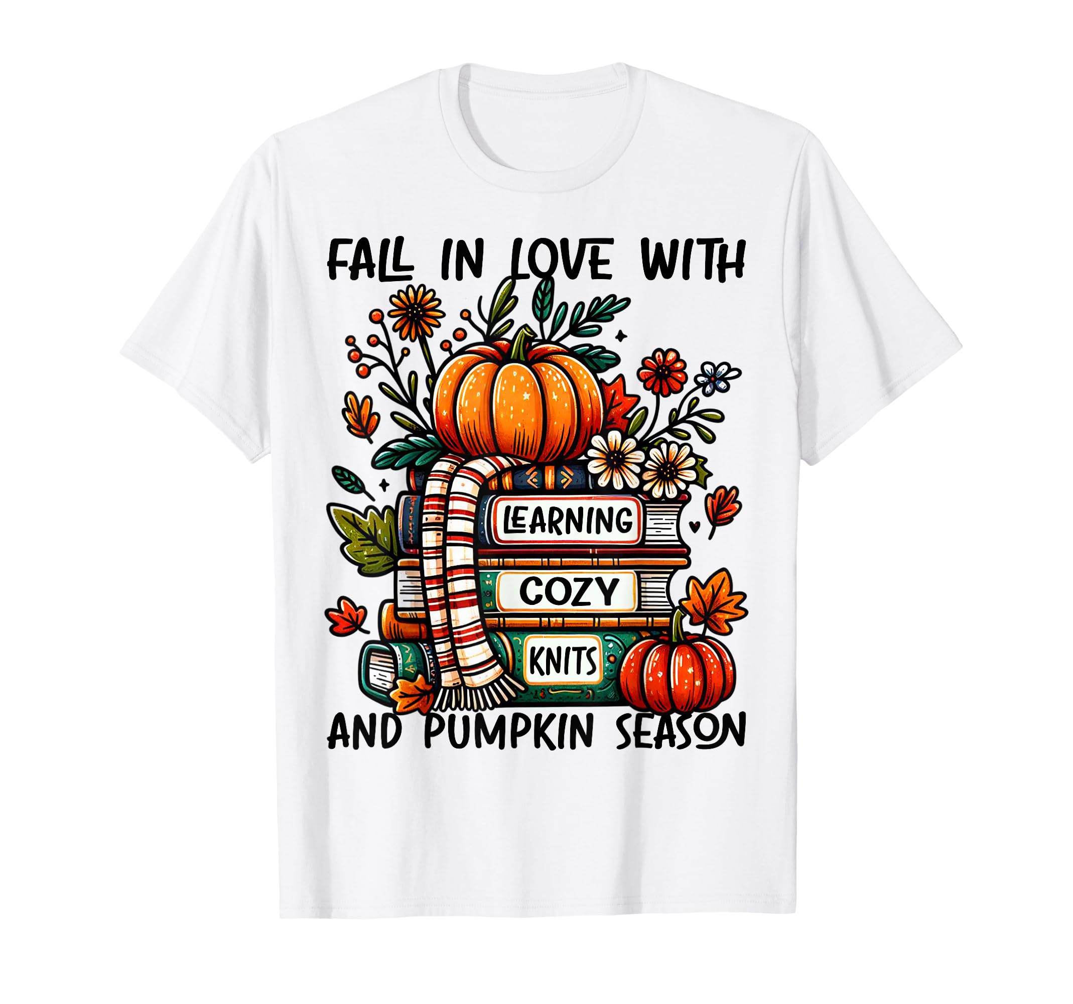居心地の良いニットとカボチャの季節を学ぶことに夢中になります Tシャツ