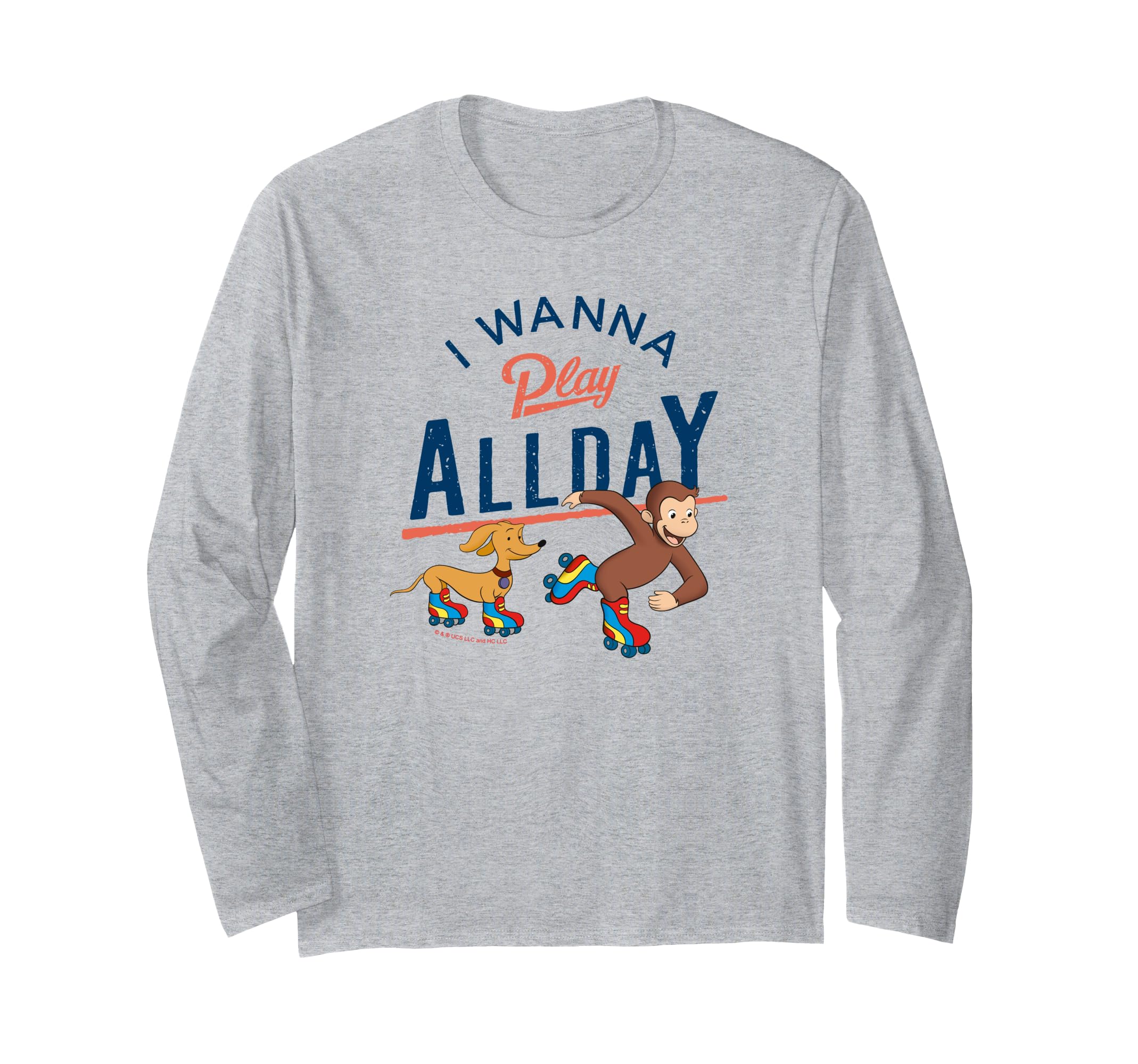おさるのジョージ I Wanna Play All Day ローラースケート ジョージ 長袖Tシャツ