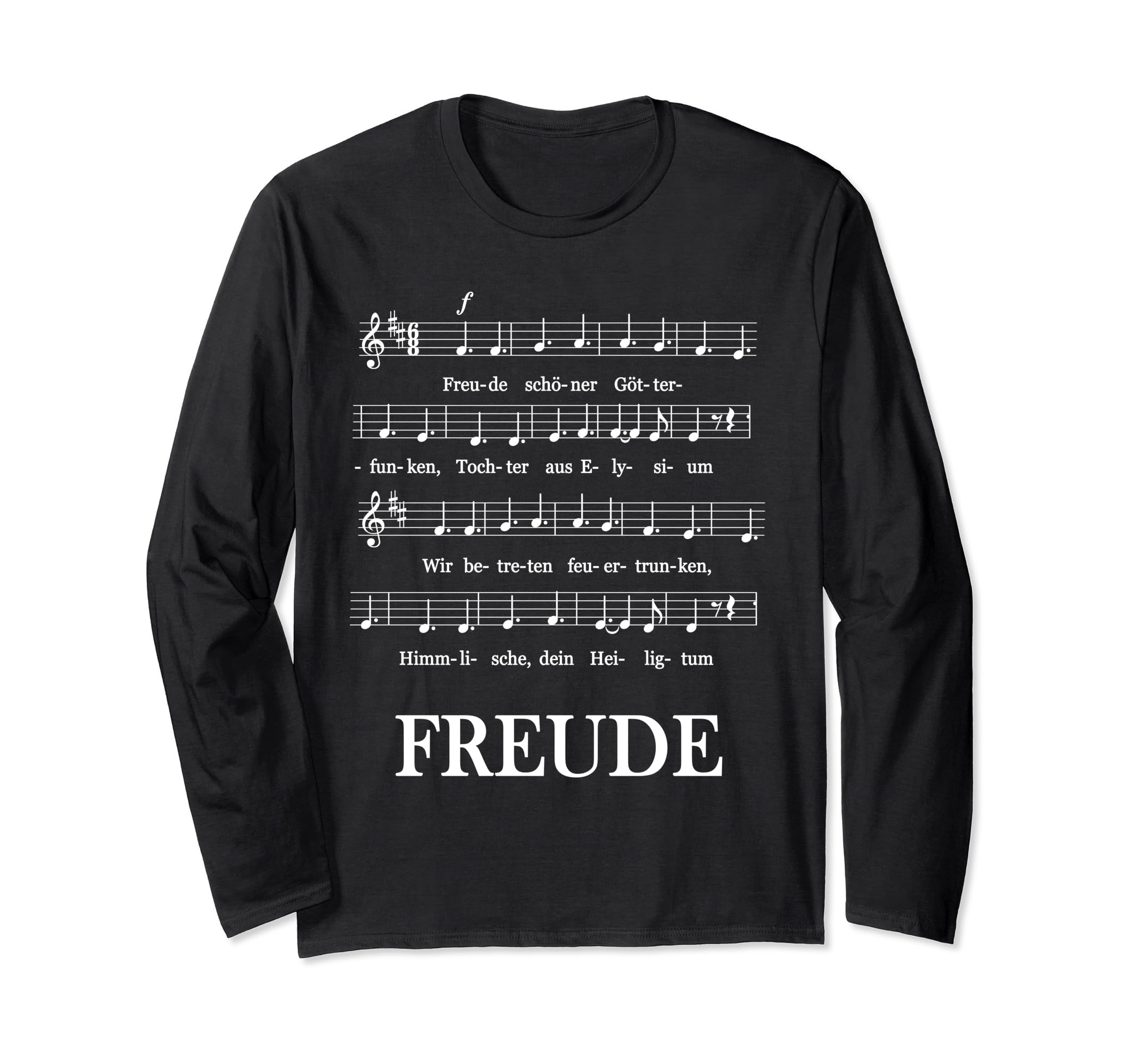 Beethoven Ode to Joy Freude Symphony 9 喜び、美しい葬儀 Daiku 楽譜 長袖Tシャツ