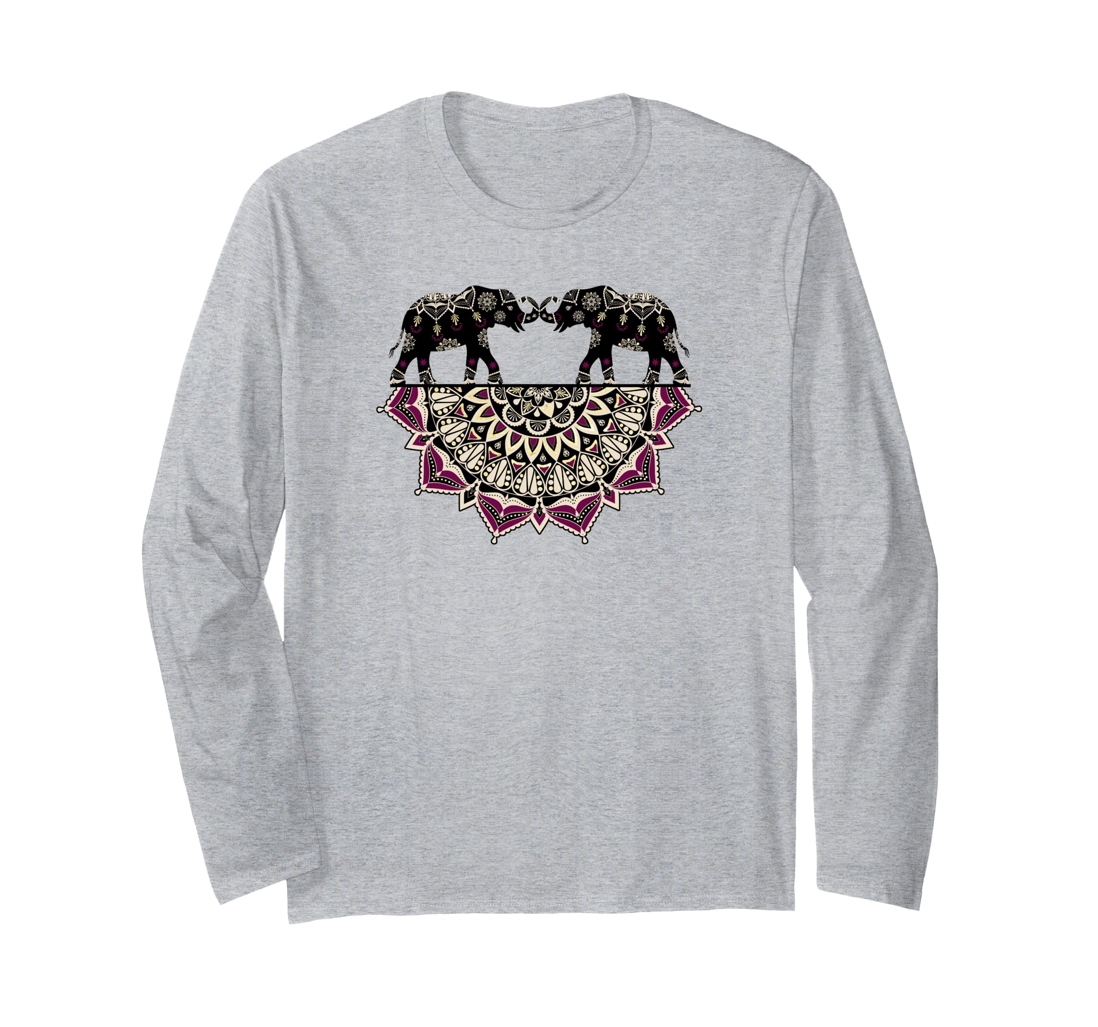 Trendy Henna Elephant Love 長袖Tシャツ