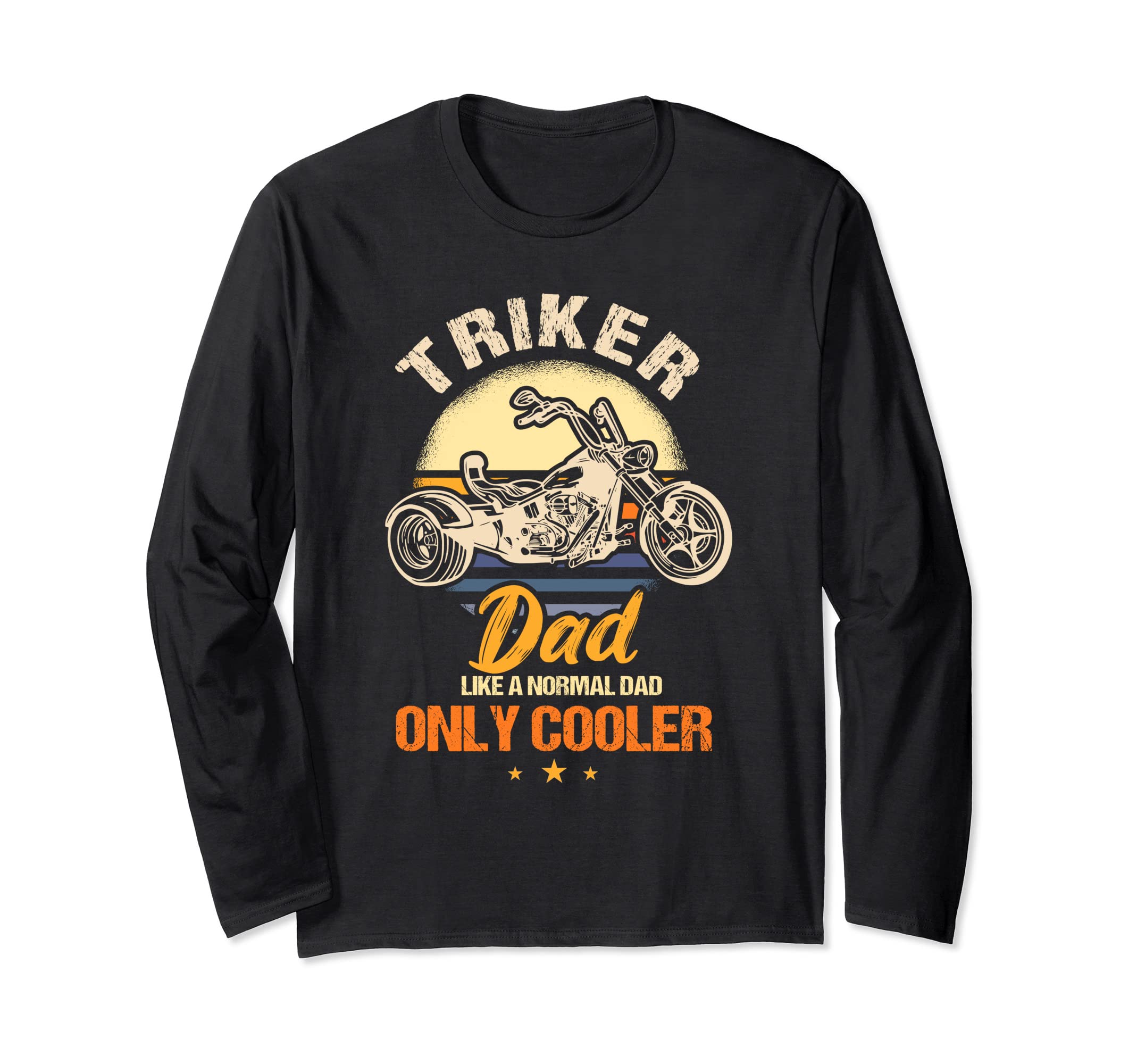 Funny Triker Dad オートバイトライクデザイン メンズ 長袖Tシャツ