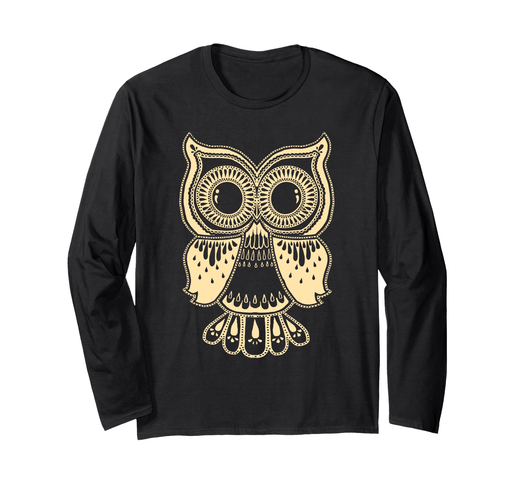 Trendy Cute Henna Owl 長袖Tシャツ