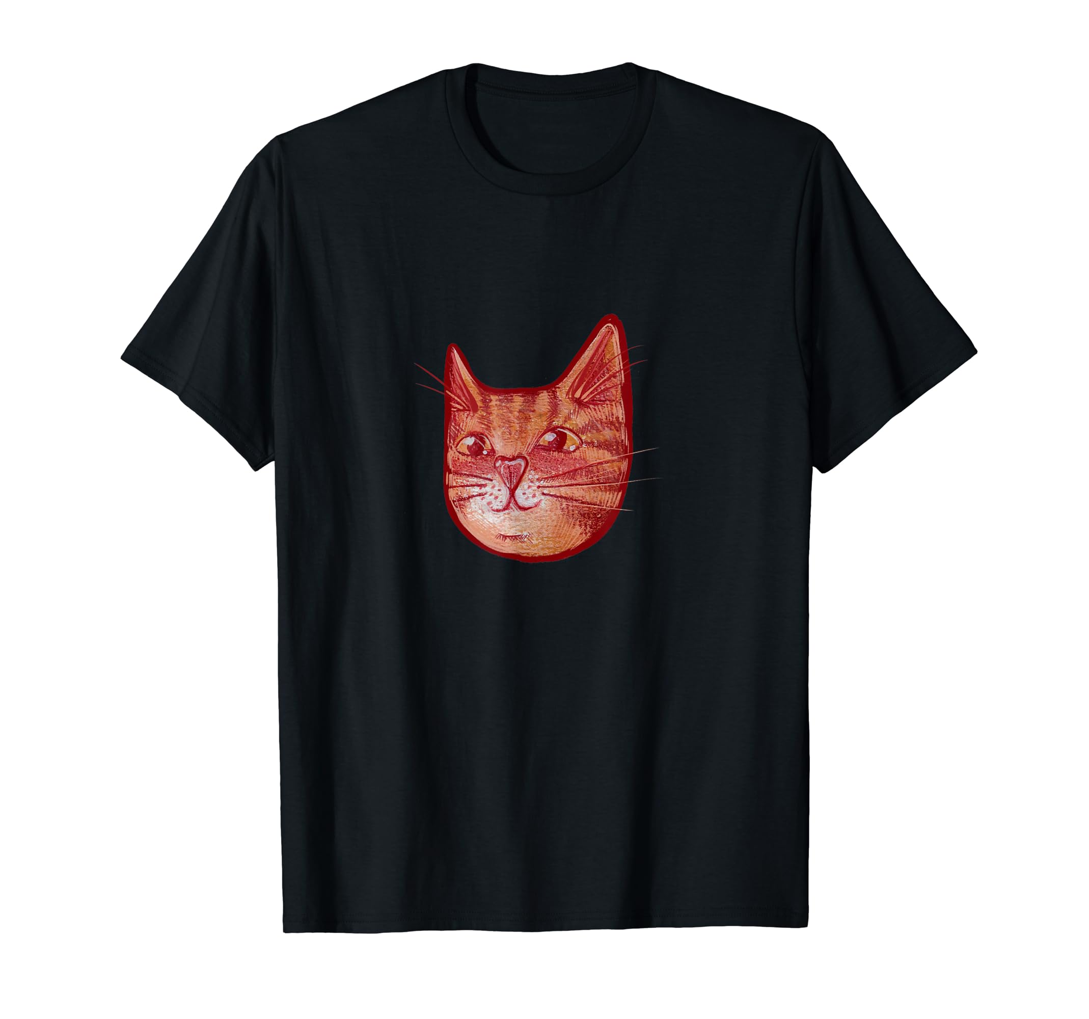 ハッピー オレンジ トラ 猫 アート トラ ストライプ Tシャツ