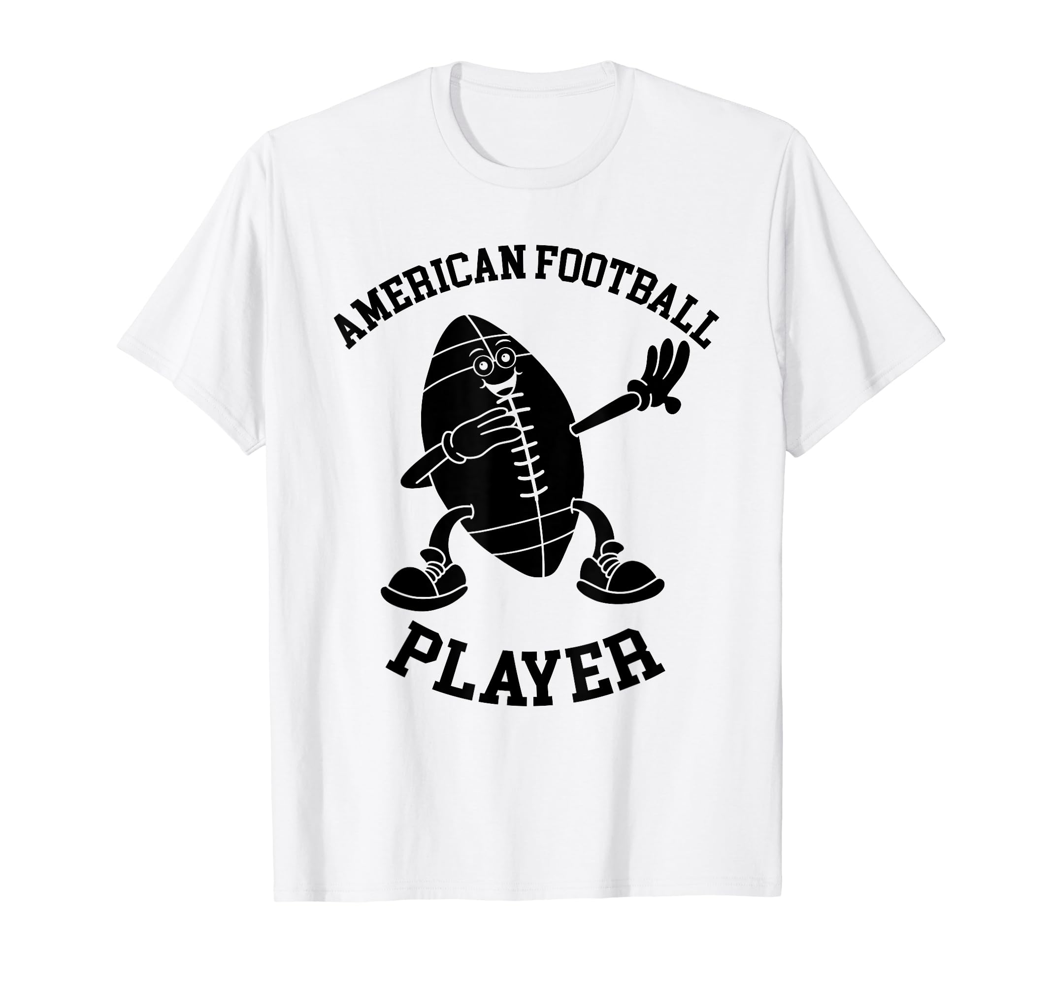 アメリカンフットボール選手 面白いフットボールボール Tシャツ
