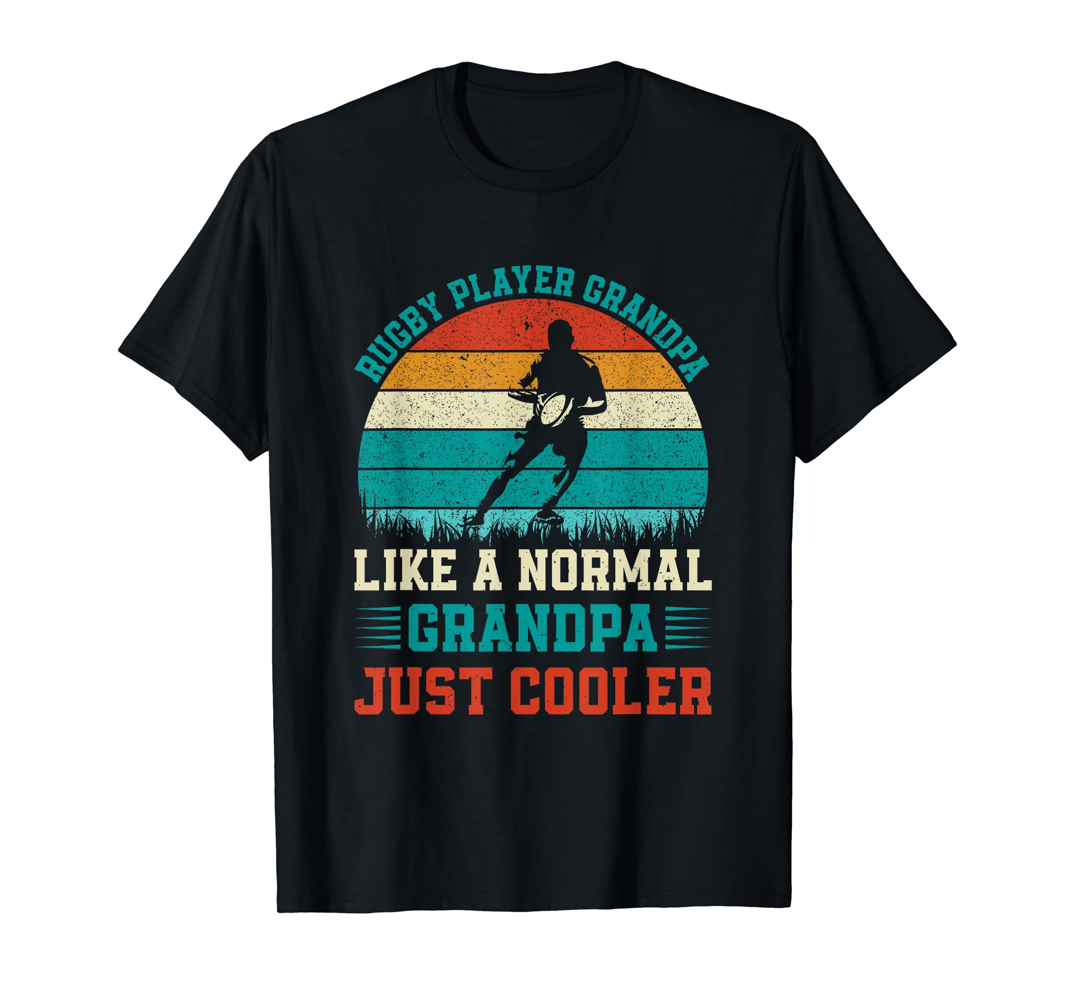 ラグビープレーヤー おじいちゃん like a normal Dad just cooler Tシャツ