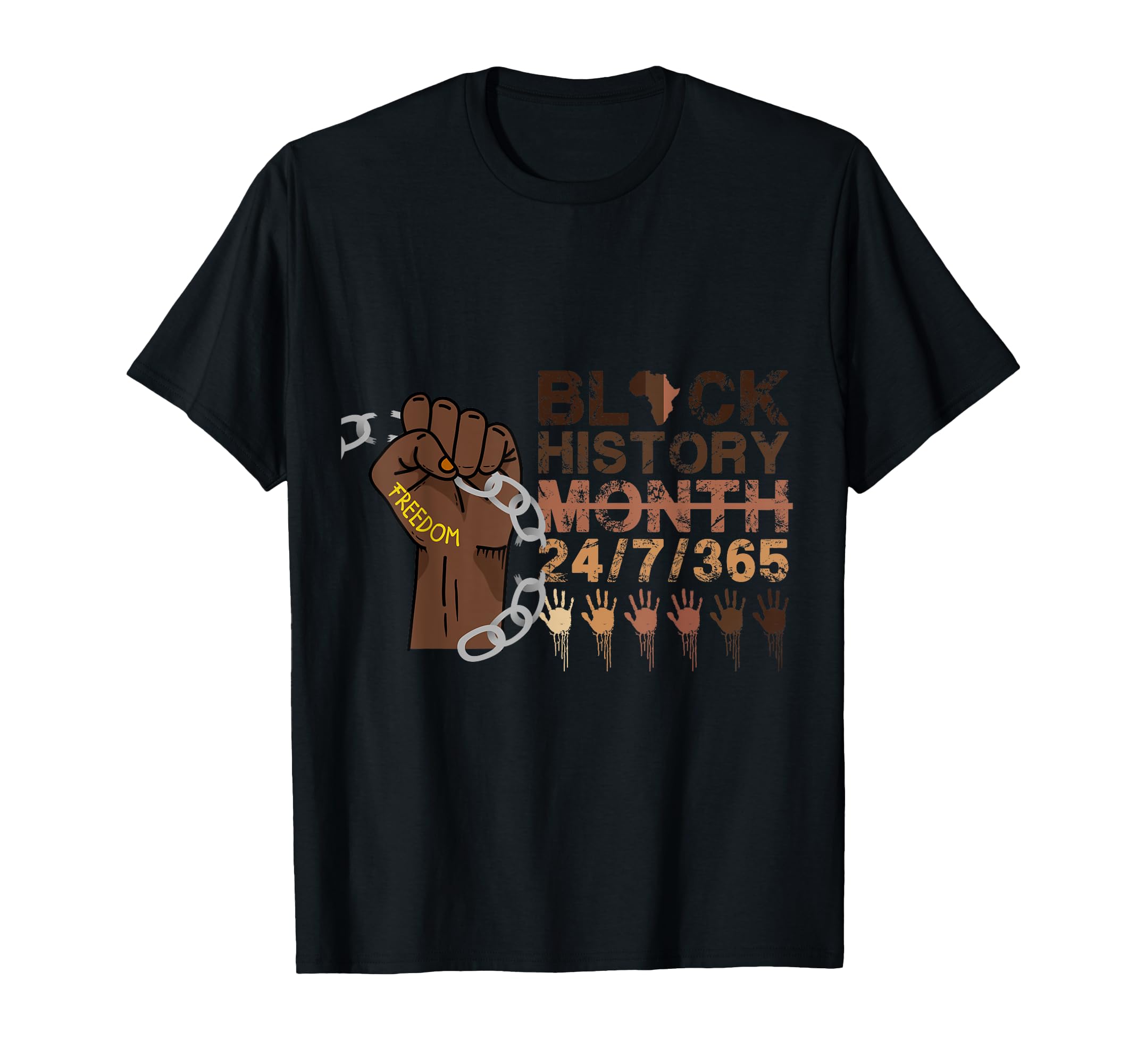 Black History Tシャツ ブラック 歴史月間シャツ 24/7/365 Tシャツ