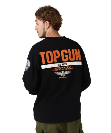 [��������å���] LONG SLEEVE T-SHIRT TOPGUN/Ĺµ T����� �ȥåץ��� ��� 2XL 010 �֥�å� 783-3930017