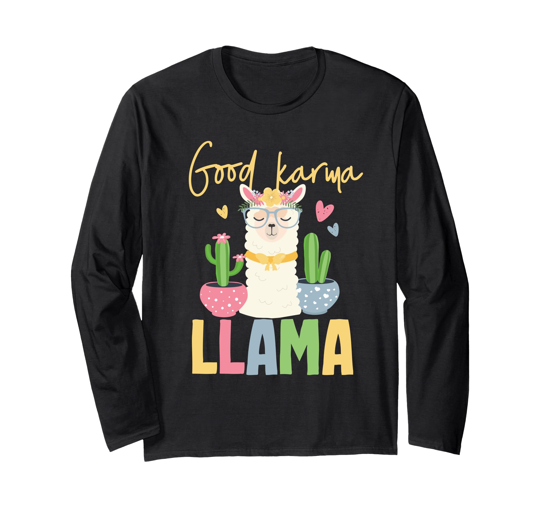 Good Karma Llama インスピレーションデザイン 長袖Tシャツ(4)