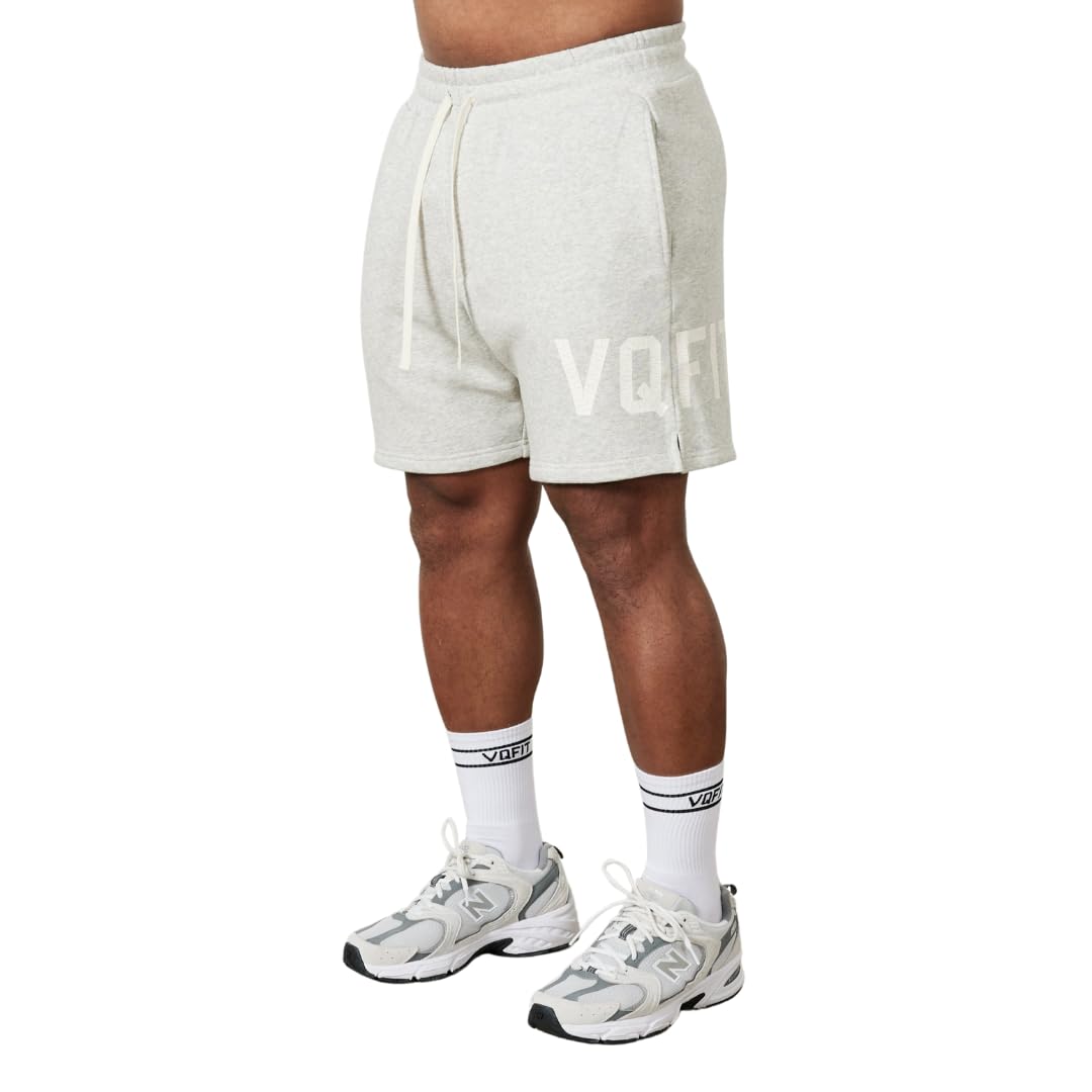 Vanquish Fitness ヴァンキッシュフィットネス VQFIT DISTRESSED PRINT SHORTS メンズ ショートパンツ 筋トレ トレーニング ウエア (OAT MARL/Lサイズ) [並行輸入品]