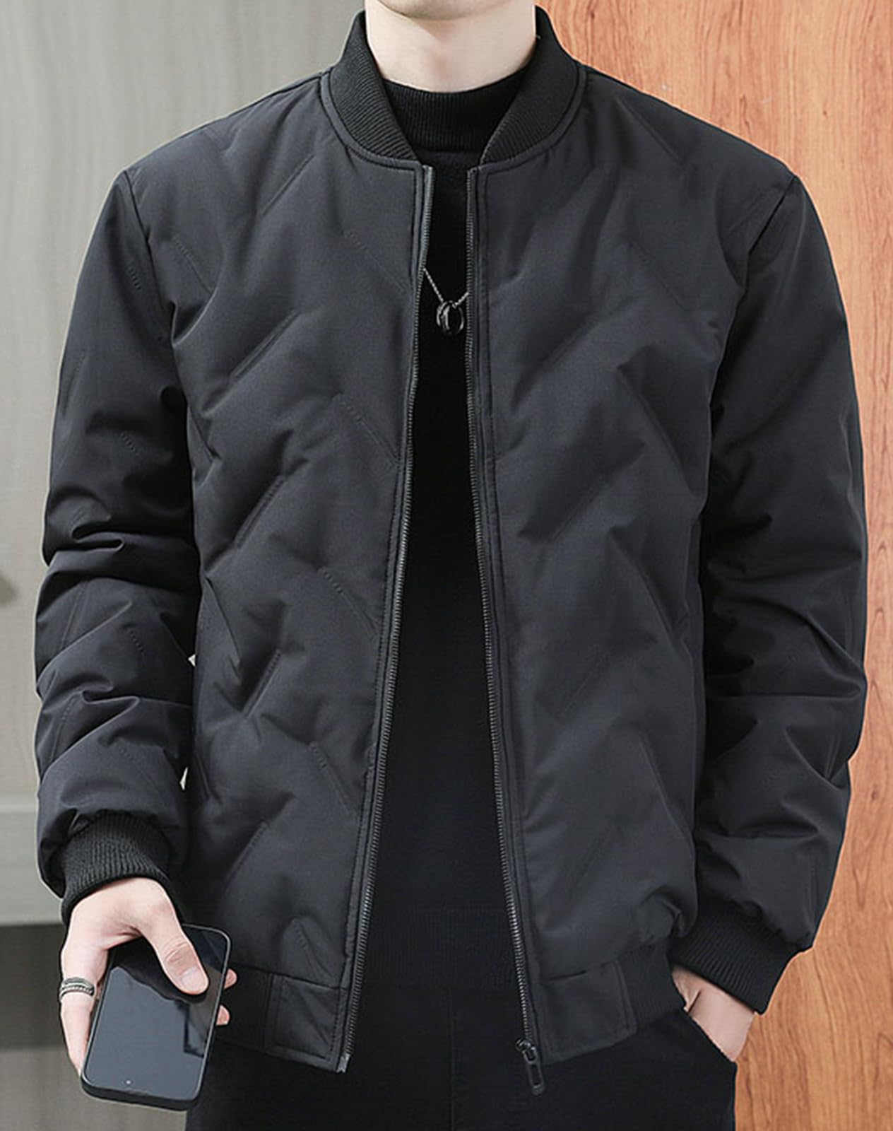 [Bligo] メンズ ダウンジャケット 中綿ジャケット 厚手 無地 おおきいサイズ フルジップ 軽量 防寒 暖かい 防風 アウター カジュアル 秋 冬 ゆったり ウルトラライト オシャレ アウトドア スリ